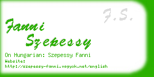 fanni szepessy business card